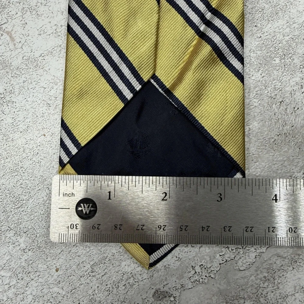 Brooks Brothers Silk Tie Mens One Size Yellow Striped‎ 100% Silk Necktie